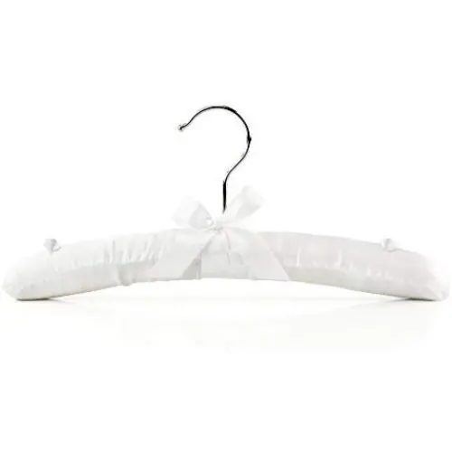 HANGERWORLD 3 White 11.8inch Satin Kids Baby Toddler Padded Cushioned Clothes Coat Top Hangers with Chrome Hook HANGERWORLD 3 White 11.8inch Satin Kids Baby Toddler Padded Cushioned Clothes Coat Top Hangers with Chrome Hook