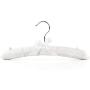 HANGERWORLD 3 White 11.8inch Satin Kids Baby Toddler Padded Cushioned Clothes Coat Top Hangers with Chrome Hook