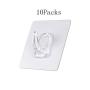 Adhesive Hooks Kitchen Hooks - 10 Pack Heavy Duty 13.2 lb. (Maximum) Non-Nail Sticky Hanger Reusable Utility Towel Bathtub Ceiling Hooks (Transparent) (Transparent)