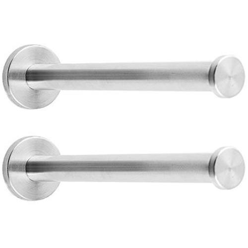NELXULAS Brushed Stainless Steel Bath Towel Robe Hooks Single Super Heavy Duty Wall Mount Hook, Fit for Bedroom,Living Room, Bathroom and Fitting Room, Office, (8", 2 PCS)