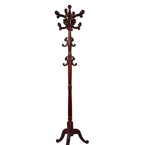 WZP Household Coat Rack Solid Wood Floor Bedroom Hanger Vertical European Clothes Rack Assembly Combination Hanger Simple Bedroom/Brown / Style1 WZP Household Coat Rack Solid Wood Floor Bedroom Hanger Vertical European Clothes Rack Assembly Combination Hanger Simple Bedroom/Brown / Style1