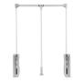 Estink Wardrobe Hanger, Lift Pull Down Wardrobe Rail Adjustable Width Wardrobe Clothes Hanging Rail Soft Return Space Saving,Adjustable 32.44-49.02inch