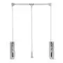 Estink Wardrobe Hanger, Lift Pull Down Wardrobe Rail Adjustable Width Wardrobe Clothes Hanging Rail Soft Return Space Saving,Adjustable 32.44-49.02inch