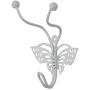 Indianshelf Handmade 2 Artistic Vintage White Metal Butterfly Wall Hooks Hangers/Key Hooks for Clothes