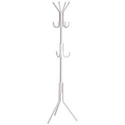 LANGRIA Standing Entryway Coat Rack Coat Tree Hat Hanger Holder 11 Hooks for Jacket Umbrella Tree Stand with Base Metal, White