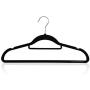 HANGERWORLD 10 Black 16.5inch Flocked Velvet Non Slip Coat Clothes Garment Hangers Trouser Accessory Bar