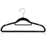 HANGERWORLD 10 Black 16.5inch Flocked Velvet Non Slip Coat Clothes Garment Hangers Trouser Accessory Bar HANGERWORLD 10 Black 16.5inch Flocked Velvet Non Slip Coat Clothes Garment Hangers Trouser Accessory Bar