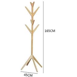 LLDDP Coat Hooks Hat Clothes Stand Multifunctional Coat Racks Free Standing Coat Rack Stand Pine Wood Tree-Shaped Display Coat Hat Hanger With 4 Tiers 8 Hooks And Solid Feet Organizer For Clothes Scar