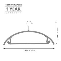 MIZGI Premium Velvet Hangers (Pack of 30) Heavyduty- Non Slip No Shoulder Bump Suit Hangers - Chrome Hooks,Space Saving Clothes Hangers,Rounded Hangers for Coat,Sweater,Jackets,Pants,Shirts (Gray)