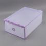 5 Pcs Clear Plastic Shoe Storage Boxes, Foldable Shoe Containers Double Plastic Purple DIY Shoe Drawers Home Storage