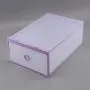 5 Pcs Clear Plastic Shoe Storage Boxes, Foldable Shoe Containers Double Plastic Purple DIY Shoe Drawers Home Storage