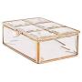 YART Jewelry Box, Transparent Glass Surface + Metal Frame Welding. Bathroom Dresser Table, Ring Necklace Earrings Souvenir Storage Box. Send Daughter Adult Ceremony, Wife Valentine Gift, 1 Boxes of 2