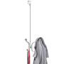 mDesign Metal Modern Long Easy Reach Over The Door Storage Organizer Rack - Hang Coats, Hoodies, Jackets, Hats, Scarves, Purses, Leashes, Towels, Robes, Clothing - 17" Tall, 4 Hooks - 2 Pack - Chrome