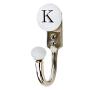 Indianshelf Handmade 1 Artistic Vintage White Ceramic Flat Coat Hooks Hangers/Clothes Hooks Door Mount