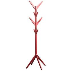 FCXBQ Solid Wood Coat Rack Stand Entryway Free Standing Hat Jacket Clothes Hanger Holder Hall Tree 4 Tier 8 Hooks H68.9,4 Colors Optional (Color : Red)