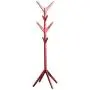 FCXBQ Solid Wood Coat Rack Stand Entryway Free Standing Hat Jacket Clothes Hanger Holder Hall Tree 4 Tier 8 Hooks H68.9,4 Colors Optional (Color : Red)