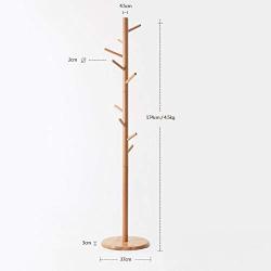 XZSAW Floor Standing Hat and Coat Coat Rack Clothes Hat Tree Retro Wood Hanger Floor Hanger Coat Rack Bedroom Simple Clothes Shelf Disassembly Simple Modern Single Rod (Color : Style A)