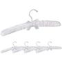 Relaxdays, White Satin Clothes Hanger Set of 5, Soft Padding, 360° Swivel Hooks, Decorative Bow, 38 cm Wide, 14.00 x 38.00 x 3.00cm