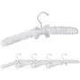 Relaxdays, White Satin Clothes Hanger Set of 5, Soft Padding, 360° Swivel Hooks, Decorative Bow, 38 cm Wide, 14.00 x 38.00 x 3.00cm