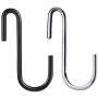 20 Pack S Shaped Hooks, Amoet Heavy Duty S Hooks Hanging Hangers Hooks for Kitchen, Bathroom, Bedroom, Garden and Office (10pcs Black+ 10pcs Silver)