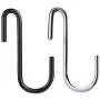 20 Pack S Shaped Hooks, Amoet Heavy Duty S Hooks Hanging Hangers Hooks for Kitchen, Bathroom, Bedroom, Garden and Office (10pcs Black+ 10pcs Silver) 20 Pack S Shaped Hooks, Amoet Heavy Duty S Hooks Hanging Hangers Hooks for Kitchen, Bathroom, Bedroom, Garden and Office (10pcs Black+ 10pcs Silver)