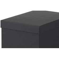 IKEA TJENA 2 Pack Black Foldable Storage Boxes with Lid/Office, Storage, Supplies, Organization, Small Parts (Black)