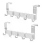 Rongyuxuan Over The Door Hook Hanger, Aluminum Coat Hanger Towel Rack with 5 Hooks for Coats, Hats, Scarves, Towels, Robes, Jackets, Leashes, Hoodies Rongyuxuan Over The Door Hook Hanger, Aluminum Coat Hanger Towel Rack with 5 Hooks for Coats, Hats, Scarves, Towels, Robes, Jackets, Leashes, Hoodies