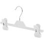 HANGERWORLD 12 White 11inch Plastic Kids Coat Clothes Garment Pants Skirt Clip Baby Toddler Hangers