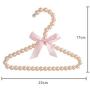 SAASNY Standard Hangers,Children Kids Pearl Beaded Bowknot Clothes Hangers with Trouser Bar Hangers,（Pack of 25） Pink Ideal for Home and Shops