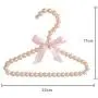 SAASNY Children Kids Pearl Beaded Bowknot Clothes Hangers with Trouser Bar Hangers,（Pack of 20） Pink Ideal for Home and Shops