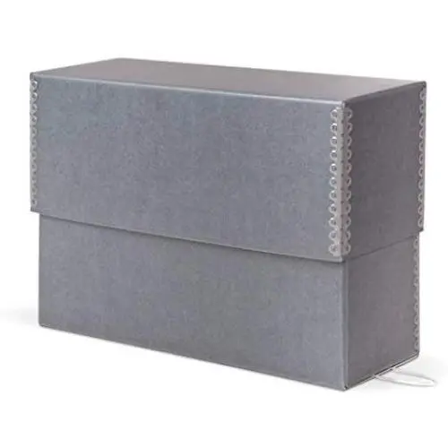 Gaylord Archival Blue/Grey Legal Size Document Storage Boxes with Separate Lid - 5W x 15 1/4L x 10 1/4&quotH