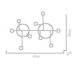 Wall-Mounted Coat Rack Nordic Porch Hook Wall Hanging Decoration Hall Hanger Wall Wrought Iron Clothes Coat Hook G-10.28 (Color : Gold, Size : 9 Hook)