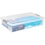 IRIS USA, Inc. 40 Quart Underbed Store and Slide Storage Box- Tan Handle, Clear, Large,