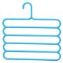 5pcs Random Color Multi-Purpose Clothes Hanger 5 Layers Pants Hanger Cloth Rack Multilayer Storage Scarf Tie Space-Saving Clothes Hanger