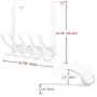 SKOLOO Over The Door Hook Rack, 5 Door Hanger Hooks for Clothes Towels Coat, Over The Door Coat Rack (2 Pack, White)