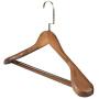 Aviat 2PCs Wooden Suit Hangers,High-Grade Solid Wood Coat Hangers Non Slip Pants Bar-Smooth Finish Standard Coat Hanger Precisely Cut Notches for Jacket,Pant,Suit,Shirts,Skirts Clothes Hangers (E)