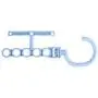 Grey990 Household Anti-Slip Multilayer Plastic Hooks Hanger Clothes Fixed Buckle Light Blue