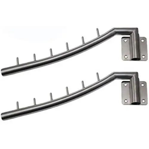 Vaorwne 2 Pack Stainless Steel Clothes Hanger with Swing Arm Holder Clothing Hanging System Duty Drying Rack Wall Mount, Wall Hangers for Clothes,Brushed
