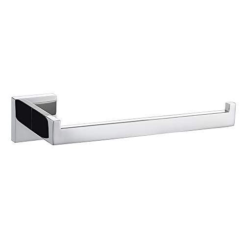 TNOMS Bathroom Hand Towel Holder Square Towel Bar Towel Ring Hanger Wall Mount,SUS304 Stainless Steel Polished Finish,HRQ7003P