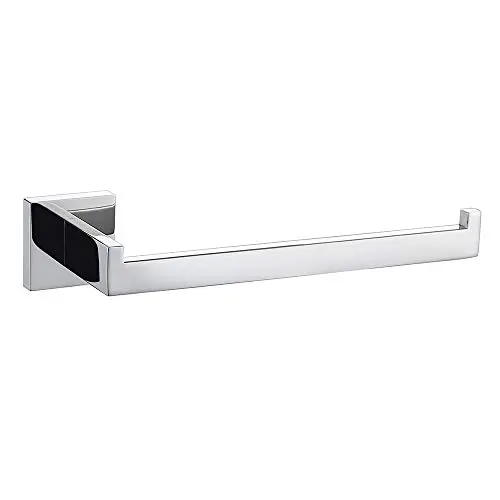 TNOMS Bathroom Hand Towel Holder Square Towel Bar Towel Ring Hanger Wall Mount,SUS304 Stainless Steel Polished Finish,HRQ7003P