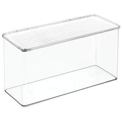 InterDesign 67630 5.5" X 13.3" X 7" Clear Kitchen Binz Stackable Storage Boxes With Lid