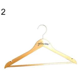 Yamalans Clothes Hanger Bride Groom Bridesmaid Dress Hanger Wedding Party Clothes Wooden Holder Rack Groom