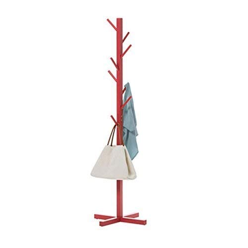 TD Solid Wood Simple Landing Coat Rack Simple Hanger Fashion Clothes Rack Living Room Storage Bag Rack (Size : Red) TD Solid Wood Simple Landing Coat Rack Simple Hanger Fashion Clothes Rack Living Room Storage Bag Rack (Size : Red)