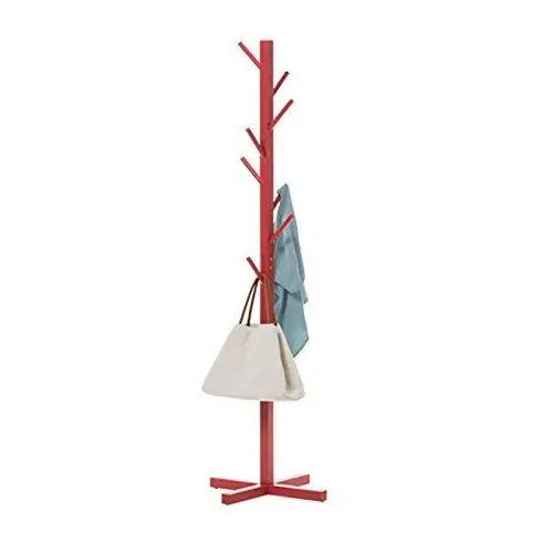 TD Solid Wood Simple Landing Coat Rack Simple Hanger Fashion Clothes Rack Living Room Storage Bag Rack (Size : Red)