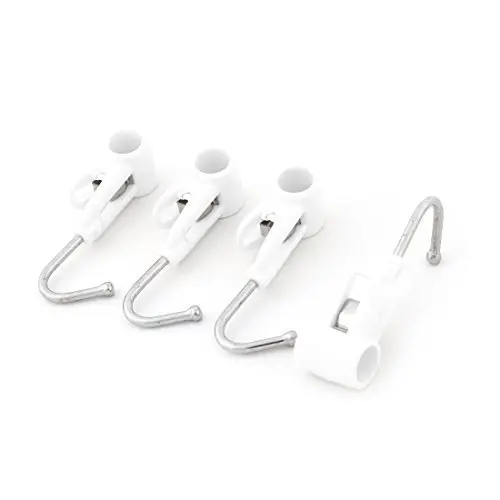 DealMux Plastic Household Bathroom Towel Clothing Tube Hanger Clip Hook 4 Pcs White DealMux Plastic Household Bathroom Towel Clothing Tube Hanger Clip Hook 4 Pcs White