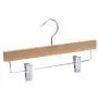 Nature Smile 11.8 Kids Baby Toddler Children Solid Wooden Pants Hangers,Wood Skirts Hangers,Trousers Bottom Hangers with 2-Adjustable Clips Anti-Rust Hook Pack of 10 (Natural)