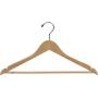 The Great American Hanger Company Wood Suit Hanger w/Solid Wood Bar, Boxes of 100 Space Saving 17 Inch Flat Wooden Hangers w/Natural Finish & Chrome Swivel Hook & Notches for Shirt Dress or Pants