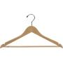 The Great American Hanger Company Wood Suit Hanger w/Solid Wood Bar, Boxes of 100 Space Saving 17 Inch Flat Wooden Hangers w/Natural Finish & Chrome Swivel Hook & Notches for Shirt Dress or Pants