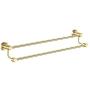 Marmolux Acc Double Towel Bar Bath Dual Towel Rod Heavy Duty Stainless Steel Holder Wall Mount Shelf Organizer Cloth Hanger Gold Bronze Brushed