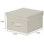 Household Essentials 111 Storage Boxes with Lid and Handle - Natural Beige Canvas - Medium